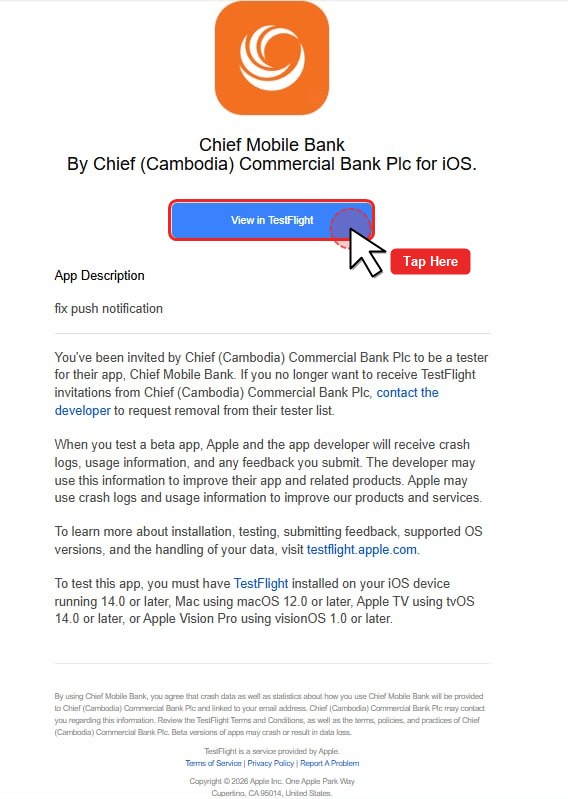 Step 2.2 - Tap View in TestFlight
